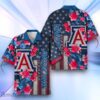 Arizona Wildcats Hawaiian Shirt Flower 3D USA Flag 4th July Independence Day Custom Name