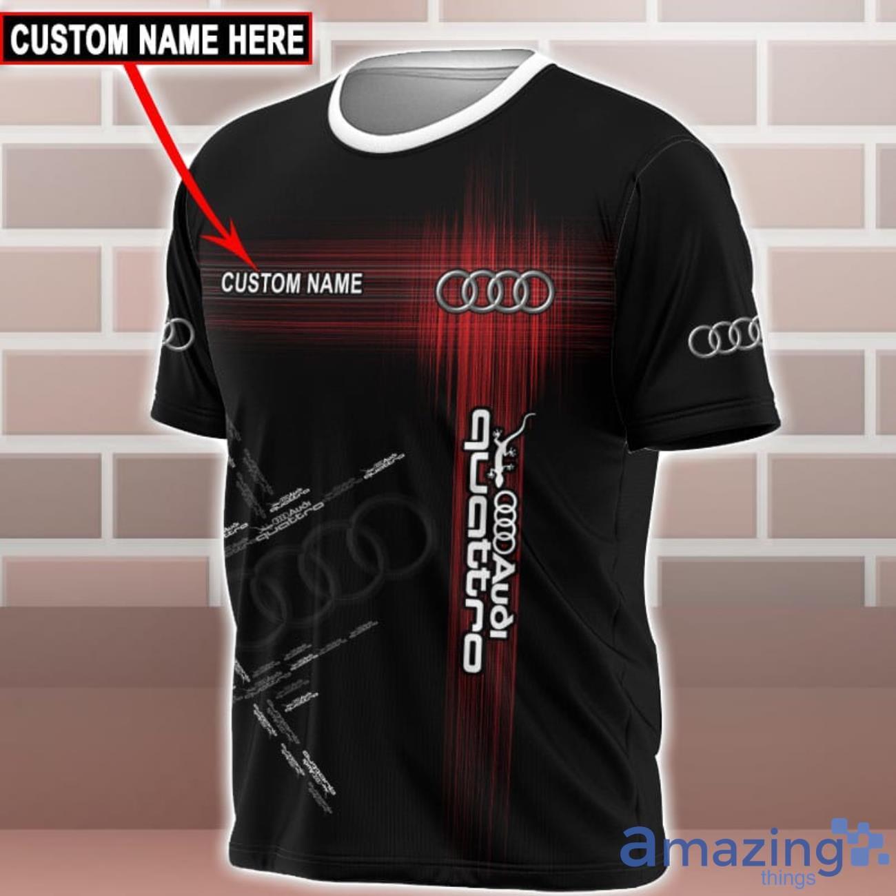 Audi Quattro Logo Custom Name 3D T Shirt Sweatshirt Hoodie Bomber Jacket image Audi Quattro Logo Custom Name 3D T-Shirt Sweatshirt Hoodie Bomber Jacket Product Photo 2