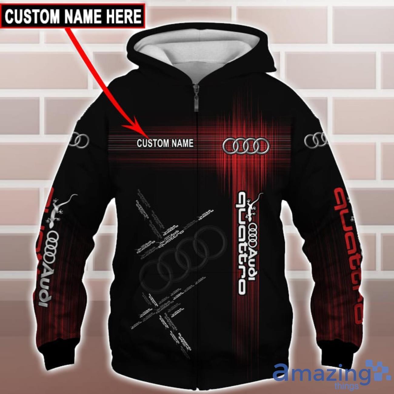 Audi Quattro Logo Custom Name 3D T Shirt Sweatshirt Hoodie Bomber Jacket image Audi Quattro Logo Custom Name 3D T-Shirt Sweatshirt Hoodie Bomber Jacket Product Photo 4