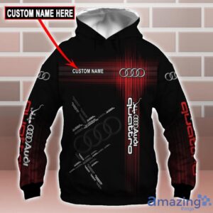 Audi Quattro Logo Custom Name 3D T-Shirt Sweatshirt Hoodie Bomber Jacket Product Photo 1