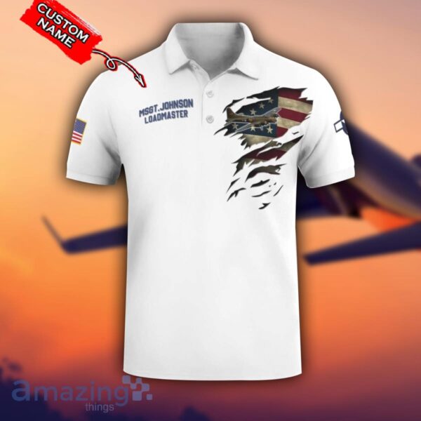 B-17 Flying Fortress B17 3D Aircraft Flag White Polo Shirt For Men And Women Custom Name Product Photo 2