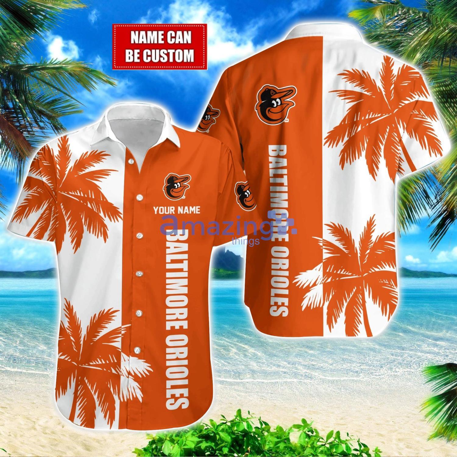 Baltimore Orioles MLB Beach Coconut Hawaiian Shirt Trending Summer Gift Custom Name image Baltimore Orioles MLB Beach Coconut Hawaiian Shirt Trending Summer Gift Custom Name Product Photo 1