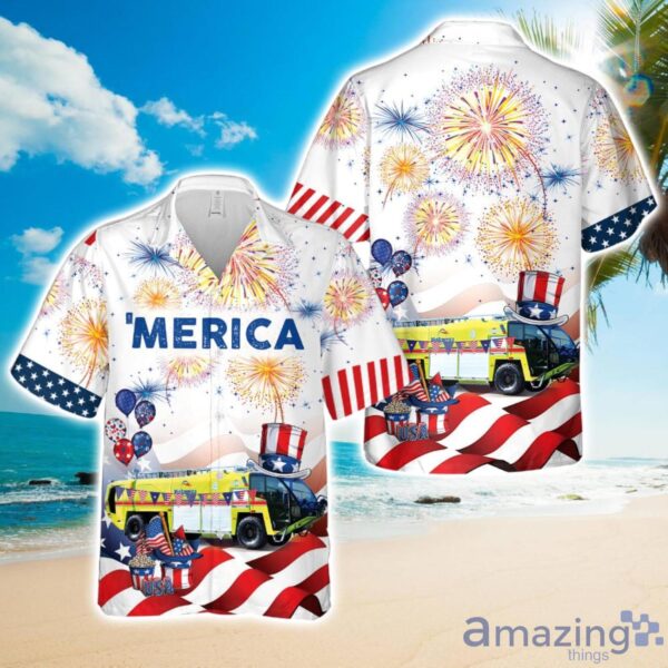 Belleville, Illinois, MidAmerica St. Louis Airport Crash truck Hawaiian Shirt Summer Shirt Product Photo 1