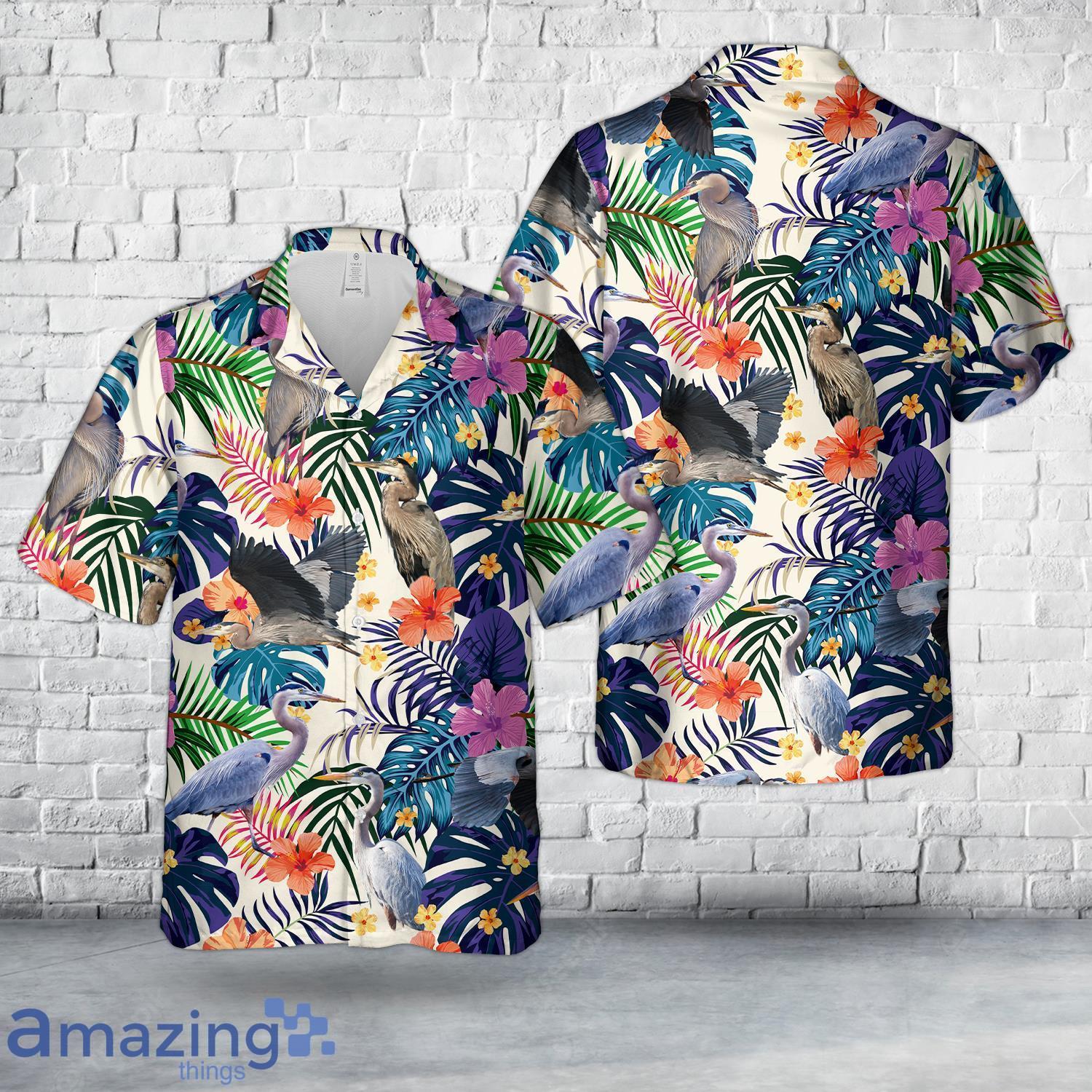Blue Heron Hawaiian Shirt image Blue Heron Hawaiian Shirt Product Photo 1