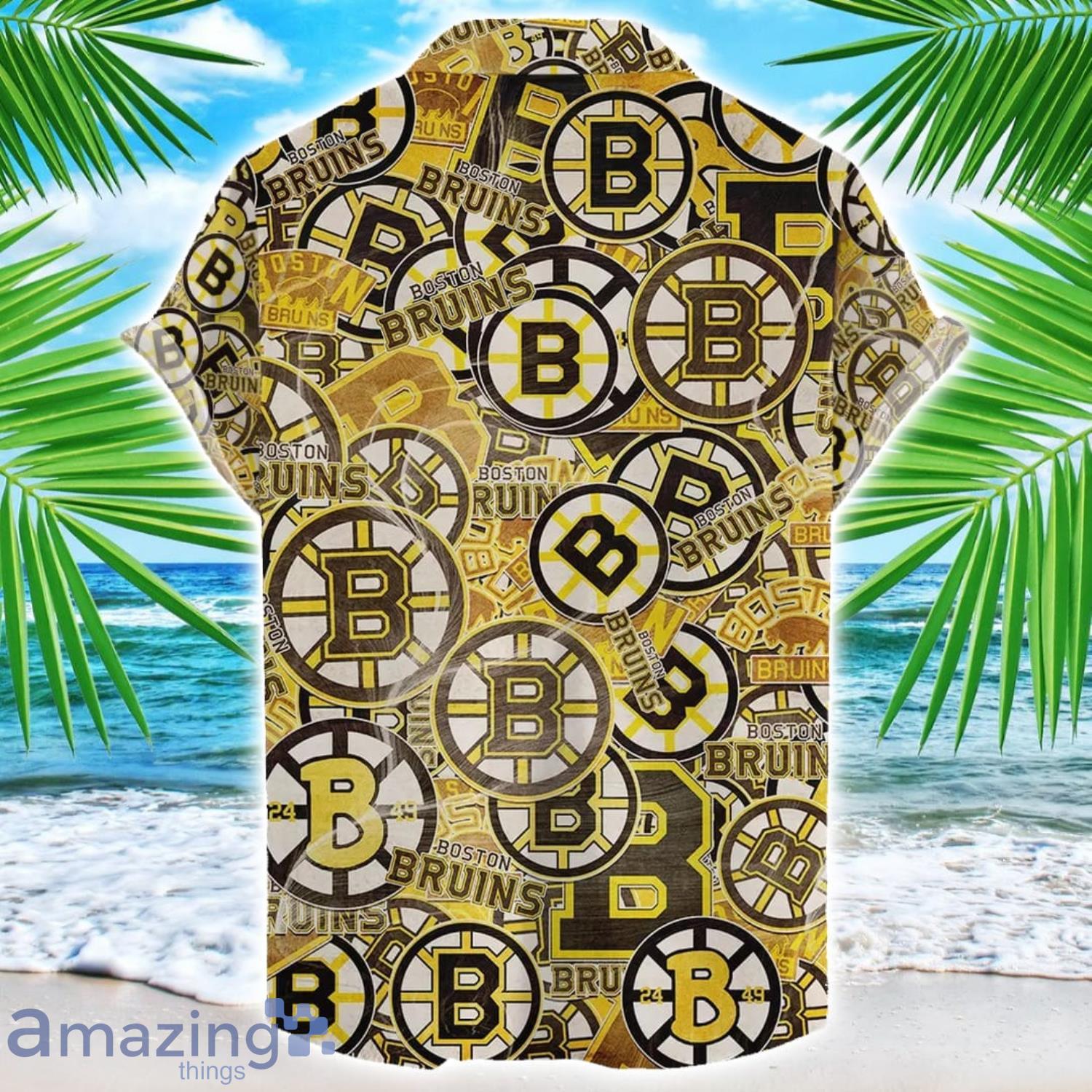 Boston Bruins 3D Printing NHL Team Logo Hawaiian Shirt Unique Gift For Fans image Boston Bruins 3D Printing NHL Team Logo Hawaiian Shirt Unique Gift For Fans Product Photo 2