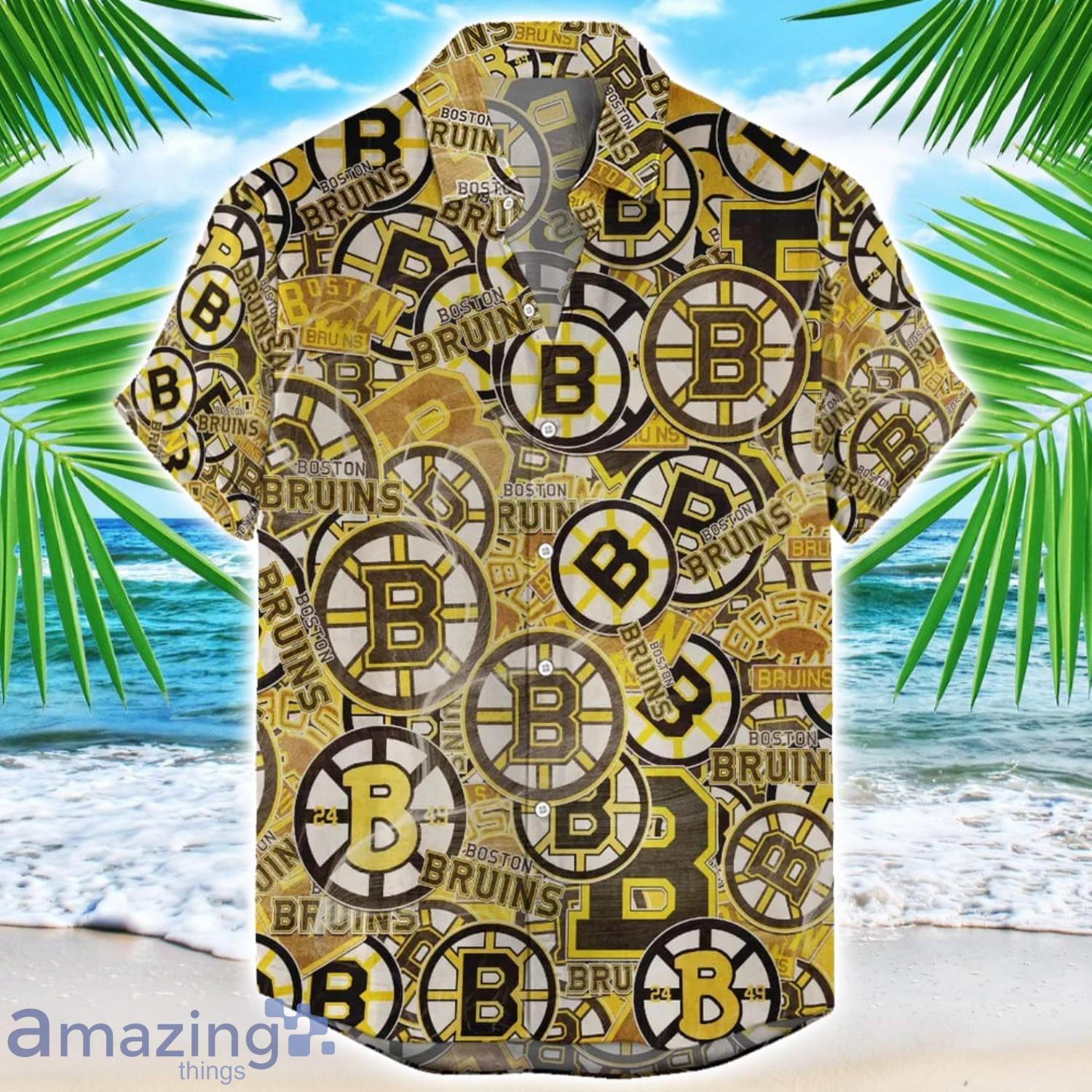 Boston Bruins 3D Printing NHL Team Logo Hawaiian Shirt Unique Gift For Fans image Boston Bruins 3D Printing NHL Team Logo Hawaiian Shirt Unique Gift For Fans Product Photo 1