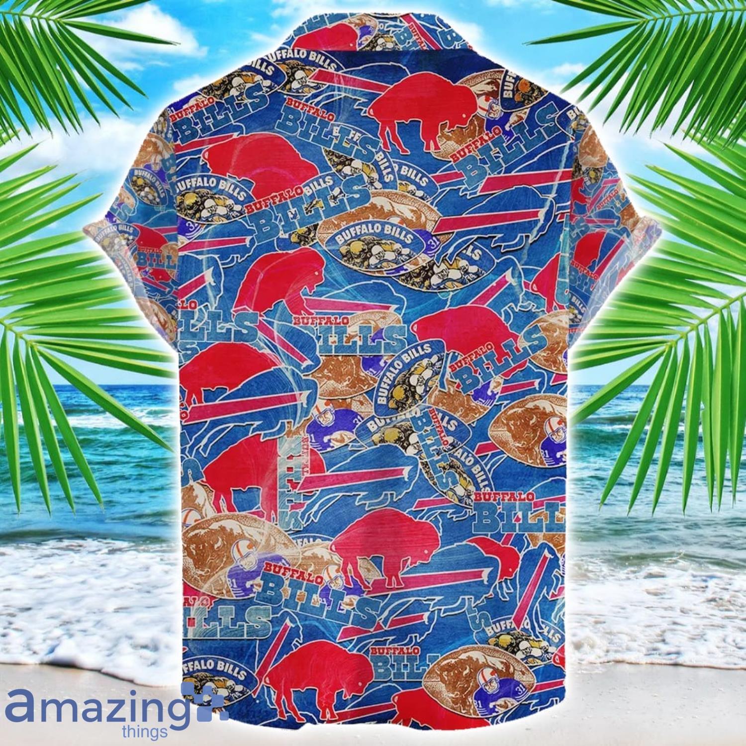 Buffalo Bills NFL Team Logo 3D Hawaiian Shirt Limited For Sports Fans image Buffalo Bills NFL Team Logo 3D Hawaiian Shirt Limited For Sports Fans Product Photo 2