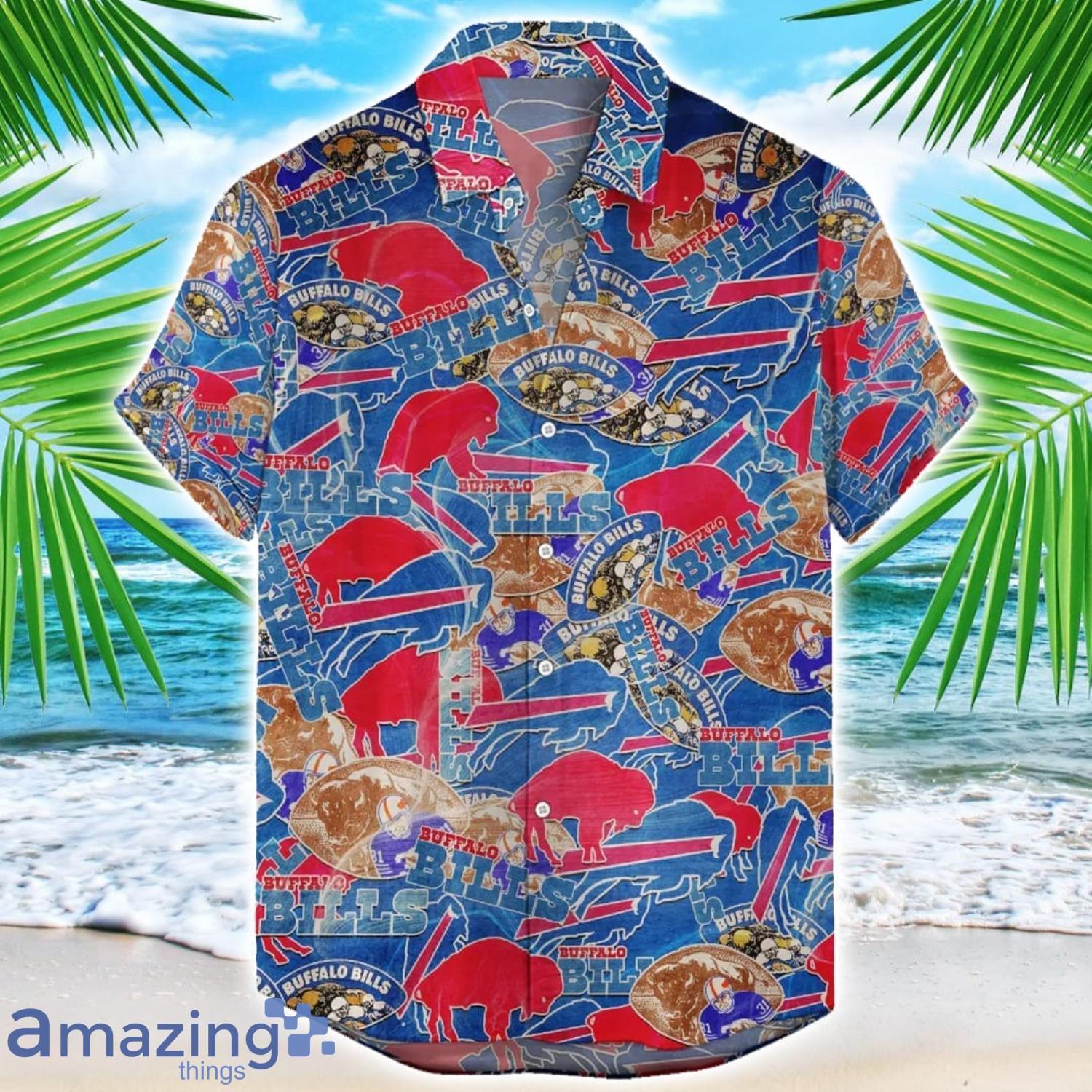 Buffalo Bills NFL Team Logo 3D Hawaiian Shirt Limited For Sports Fans image Buffalo Bills NFL Team Logo 3D Hawaiian Shirt Limited For Sports Fans Product Photo 1
