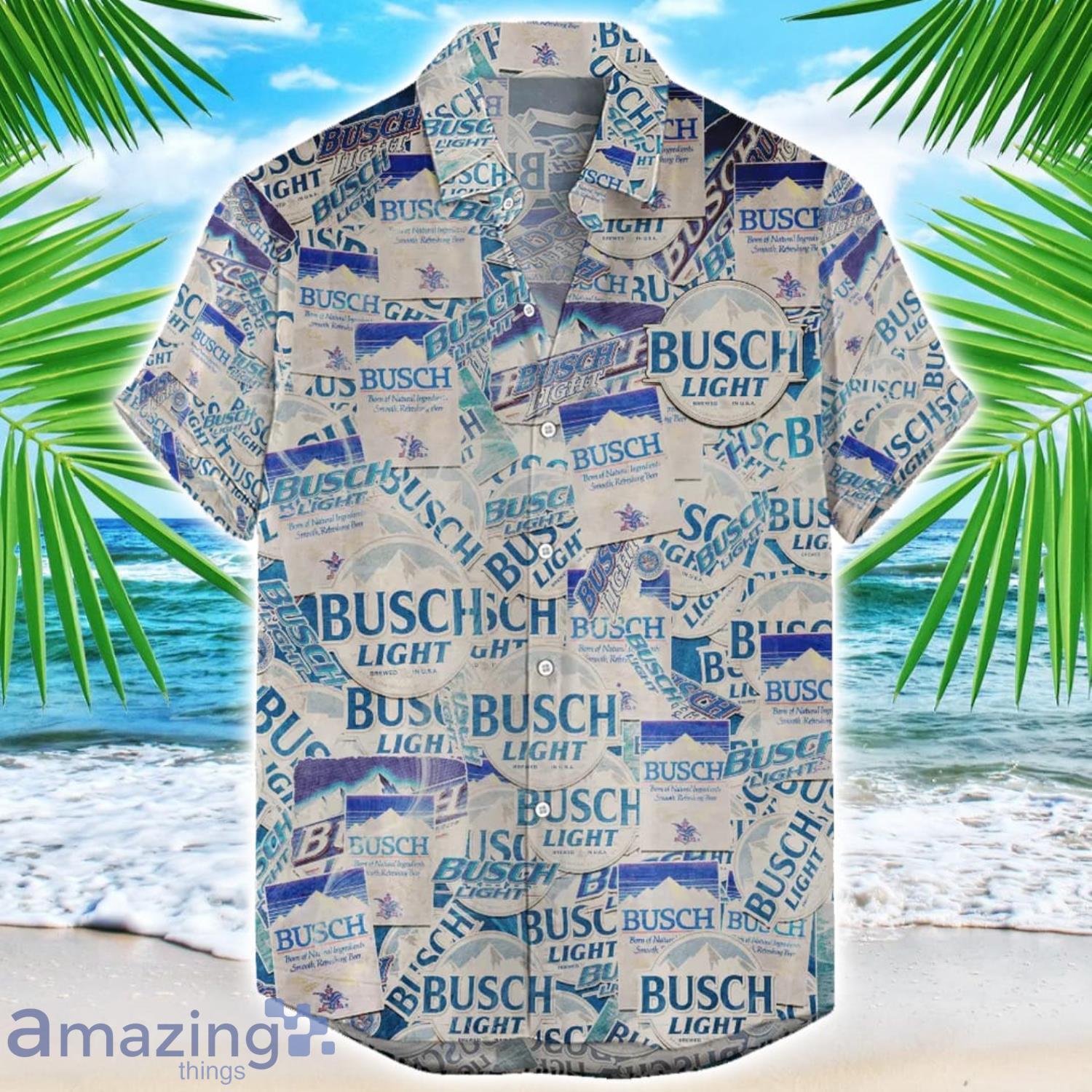 Busch Light 3D Printing Beer Logo Hawaiian Shirt For Men And Women image Busch Light 3D Printing Beer Logo Hawaiian Shirt For Men And Women Product Photo 1