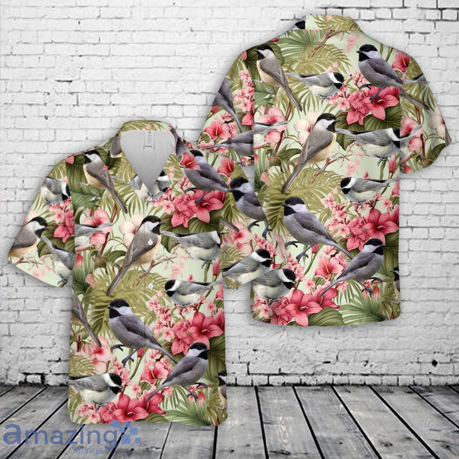 Carolina Chickadee Hawaiian Shirt image Carolina Chickadee Hawaiian Shirt Product Photo 1