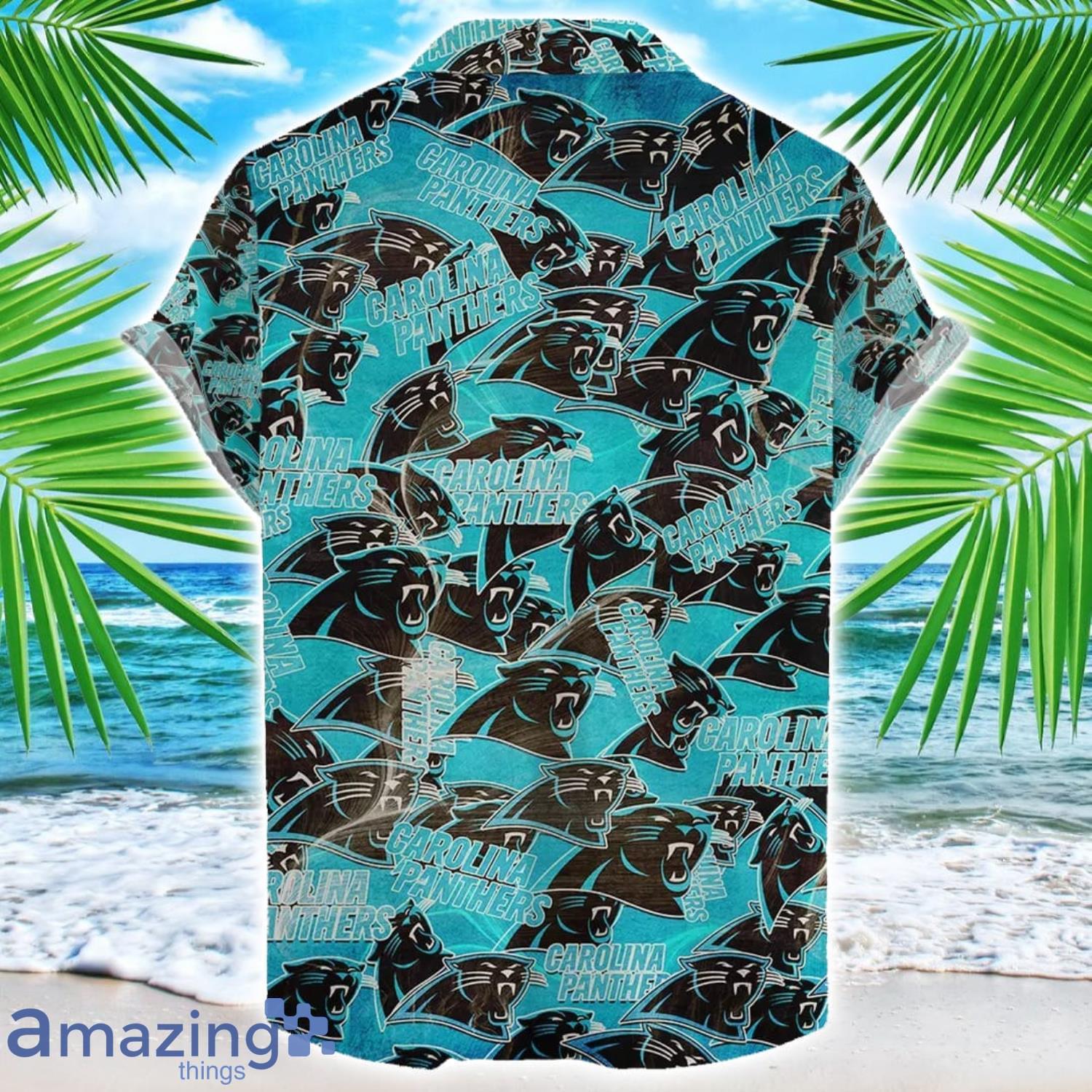 Carolina Panthers NFL Team Logo 3D Hawaiian Shirt Limited For Sports Fans image Carolina Panthers NFL Team Logo 3D Hawaiian Shirt Limited For Sports Fans Product Photo 2