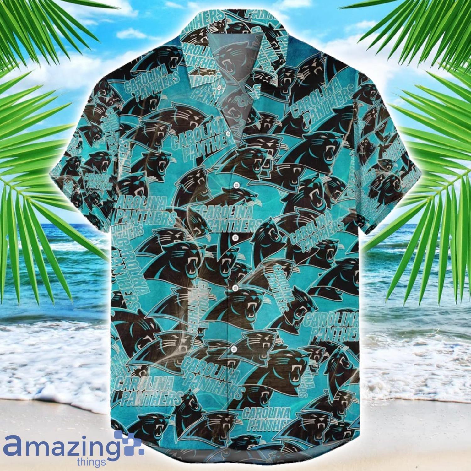 Carolina Panthers NFL Team Logo 3D Hawaiian Shirt Limited For Sports Fans image Carolina Panthers NFL Team Logo 3D Hawaiian Shirt Limited For Sports Fans Product Photo 1