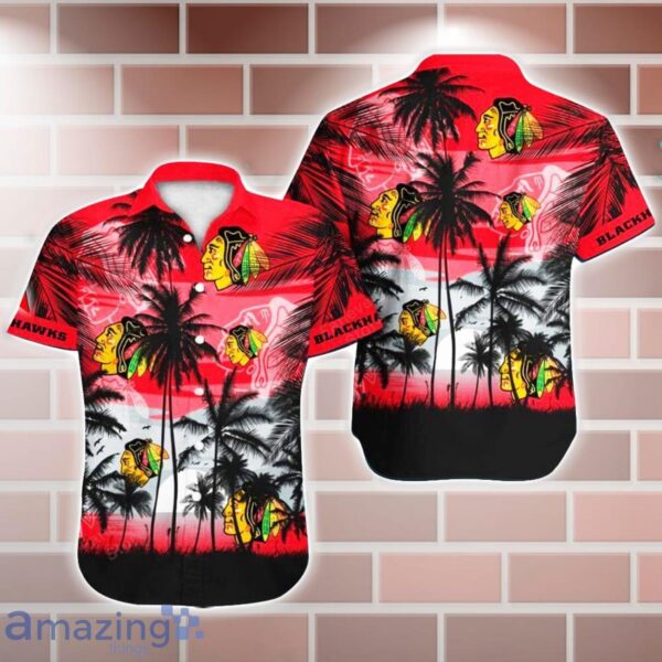 Chicago Blackhawks NHL Hawaii Coconut And Logo Full Printed Hawaiian Shirt Product Photo 1