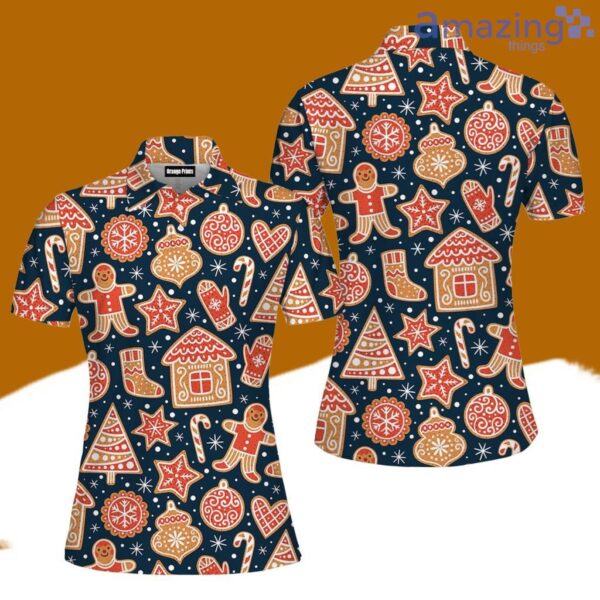 Christmas Gingerbread Cookies Polo Shirt For Women Best Fashion Golf Product Photo 1