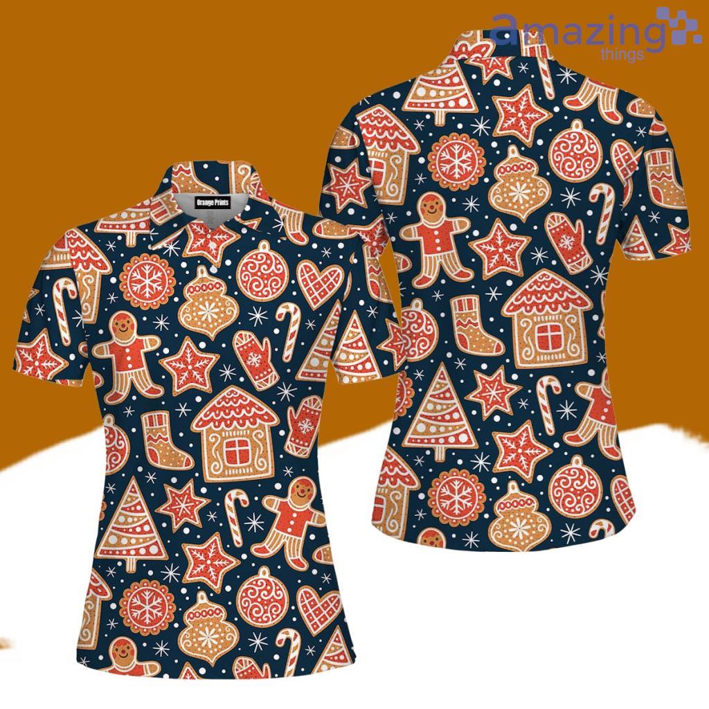 Christmas Gingerbread Cookies Polo Shirt For Women Best Fashion Golf image Christmas Gingerbread Cookies Polo Shirt For Women Best Fashion Golf Product Photo 1