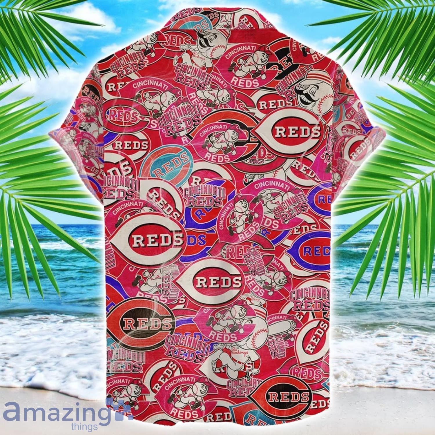 Cincinnati Redss 3D Printing MLB Team Logo Hawaiian Shirt Unique Gift For Fans image Cincinnati Redss 3D Printing MLB Team Logo Hawaiian Shirt Unique Gift For Fans Product Photo 2