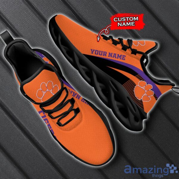 Clemson Tigers NCAA Max Soul Shoes NCAA Team Lgo Sneakers Custom Name Gift For Fans Product Photo 2