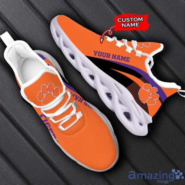 Clemson Tigers NCAA Max Soul Shoes NCAA Team Lgo Sneakers Custom Name Gift For Fans Product Photo 1