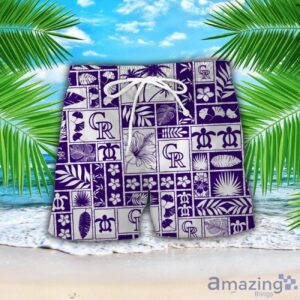 Colorado Rockies Beach Combo Hawaiian Shirt And Shorts For Fans image Colorado Rockies Beach Combo Hawaiian Shirt And Shorts For Fans Product Photo 2