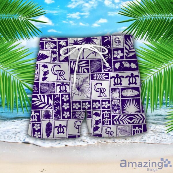 Colorado Rockies Beach Combo Hawaiian Shirt And Shorts For Fans Product Photo 2