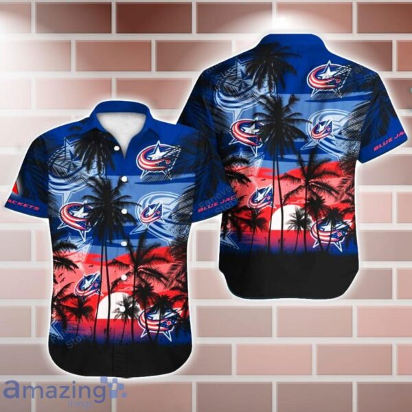 Columbus Blue Jackets NHL Hawaii Coconut And Logo Full Printed Hawaiian Shirt Product Photo 1