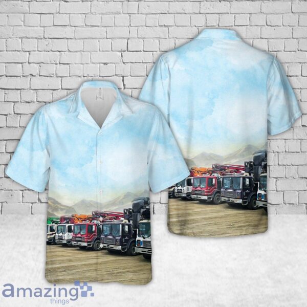 Concrete Pump Truck Hawaiian Shirt Product Photo 1