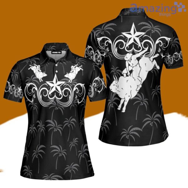 Cowboy Cowgirl Bull Riding Black Star Western Polo Shirt For Women Best Fashion Golf Product Photo 1