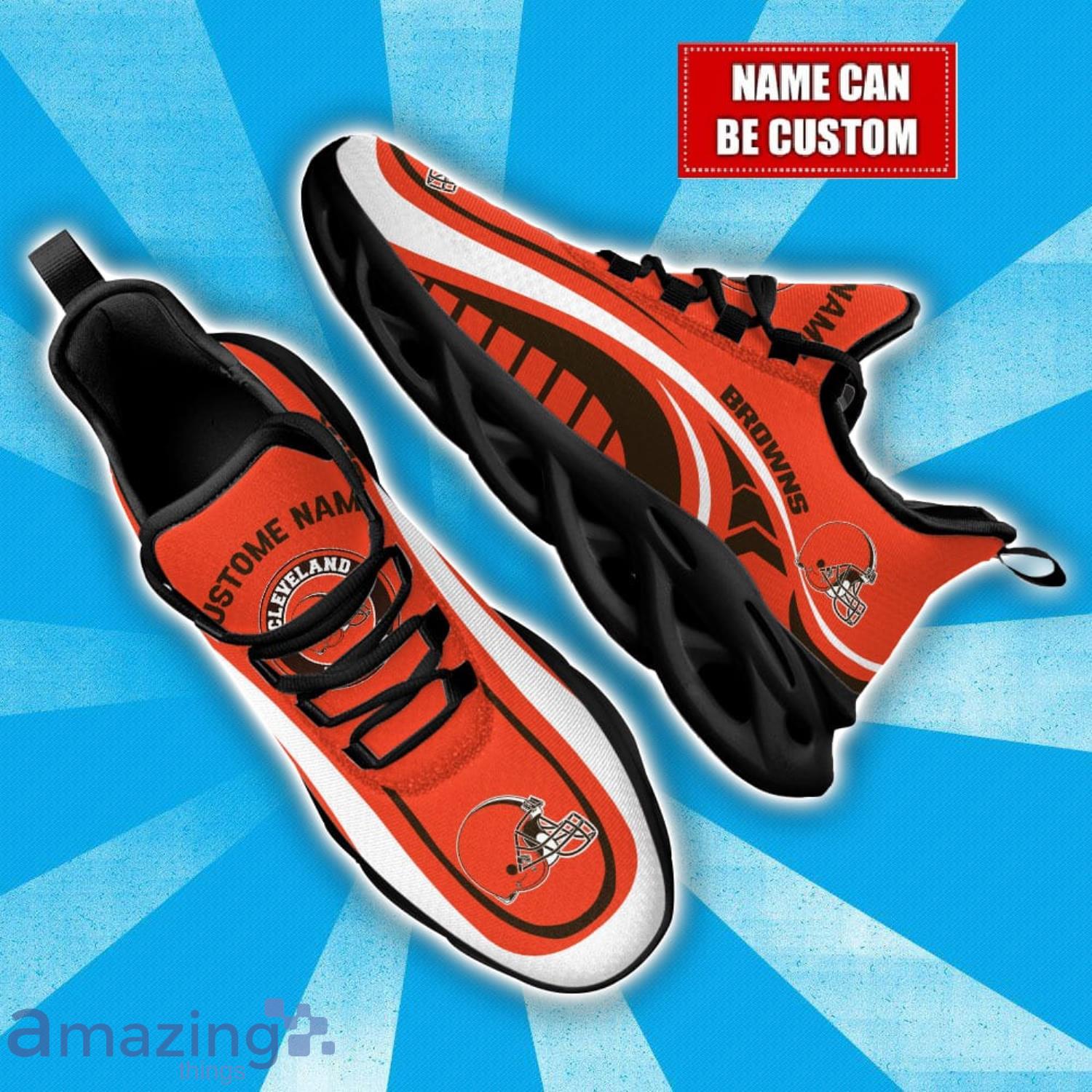 Custom Name Cleveland Browns NFL Max Soul Shoes Sneakers Personalized Gift image Custom Name Cleveland Browns NFL Max Soul Shoes Sneakers Personalized Gift Product Photo 1