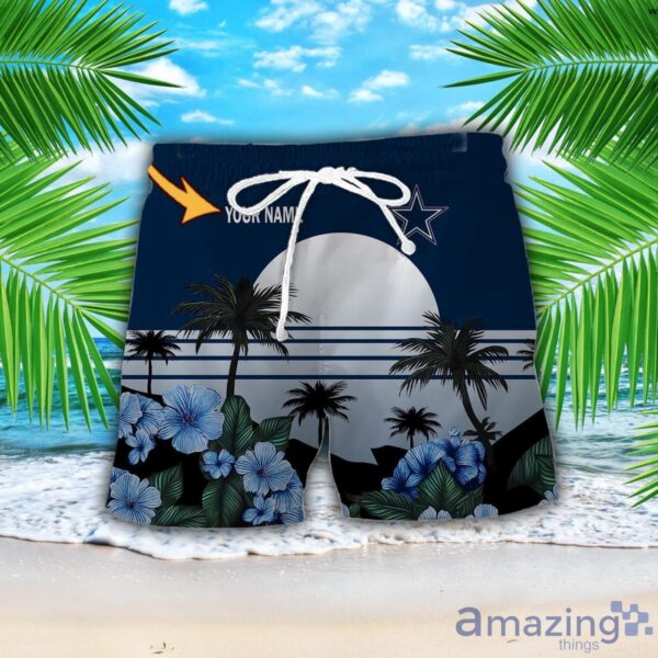 Dallas Cowboys NFL Team Hawaiian Shirt And Shorts Floral Beach Pattern Custom Name Product Photo 2