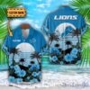 Detroit Lions NFL Team Hawaiian Shirt And Shorts Floral Beach Pattern Custom Name