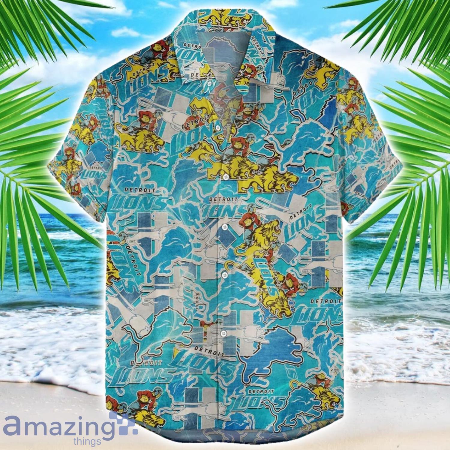 Detroit Lions NFL Team Logo 3D Hawaiian Shirt Limited For Sports Fans image Detroit Lions NFL Team Logo 3D Hawaiian Shirt Limited For Sports Fans Product Photo 1