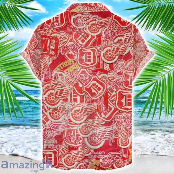 Detroit Red Wings 3D Printing NHL Team Logo Hawaiian Shirt Unique Gift For Fans Product Photo 2
