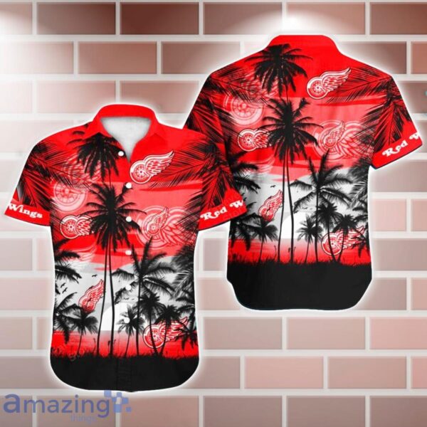 Detroit Red Wings NHL Hawaii Coconut And Logo Full Printed Hawaiian Shirt Product Photo 1