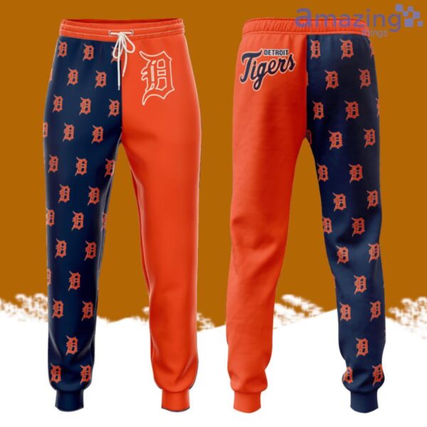 Detroit Tigers All Over Print 3D Unisex All Over Print 3D Long Pants Navy Orange Product Photo 1
