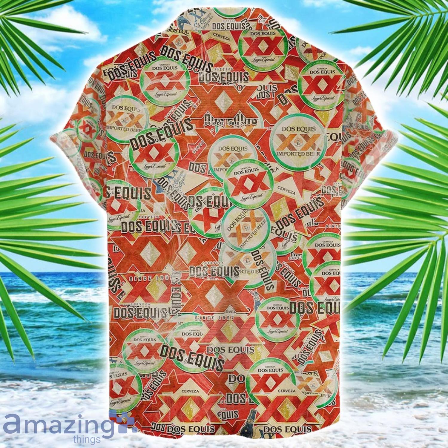 Dos Equis 3D Printing Beer Logo Hawaiian Shirt For Men And Women image Dos Equis 3D Printing Beer Logo Hawaiian Shirt For Men And Women Product Photo 2