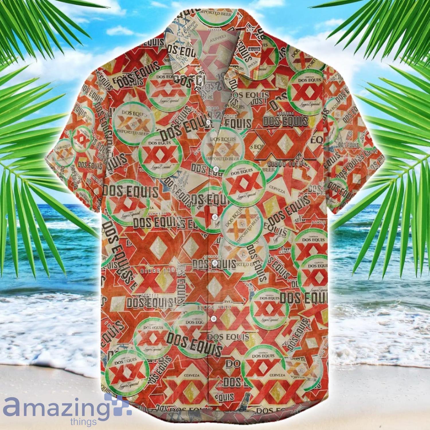 Dos Equis 3D Printing Beer Logo Hawaiian Shirt For Men And Women image Dos Equis 3D Printing Beer Logo Hawaiian Shirt For Men And Women Product Photo 1