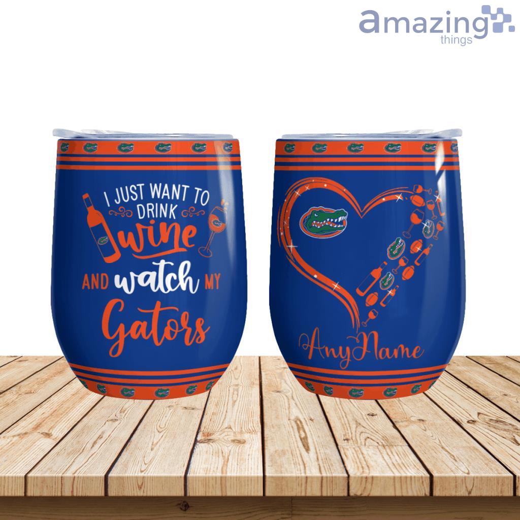 Drink Wine & Watch My Florida Gators Personalized Wine Tumbler image Drink Wine & Watch My Florida Gators Personalized Wine Tumbler Product Photo 1