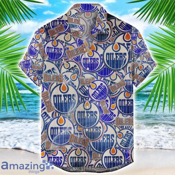 Edmonton Oilers 3D Printing NHL Team Logo Hawaiian Shirt Unique Gift For Fans Product Photo 1