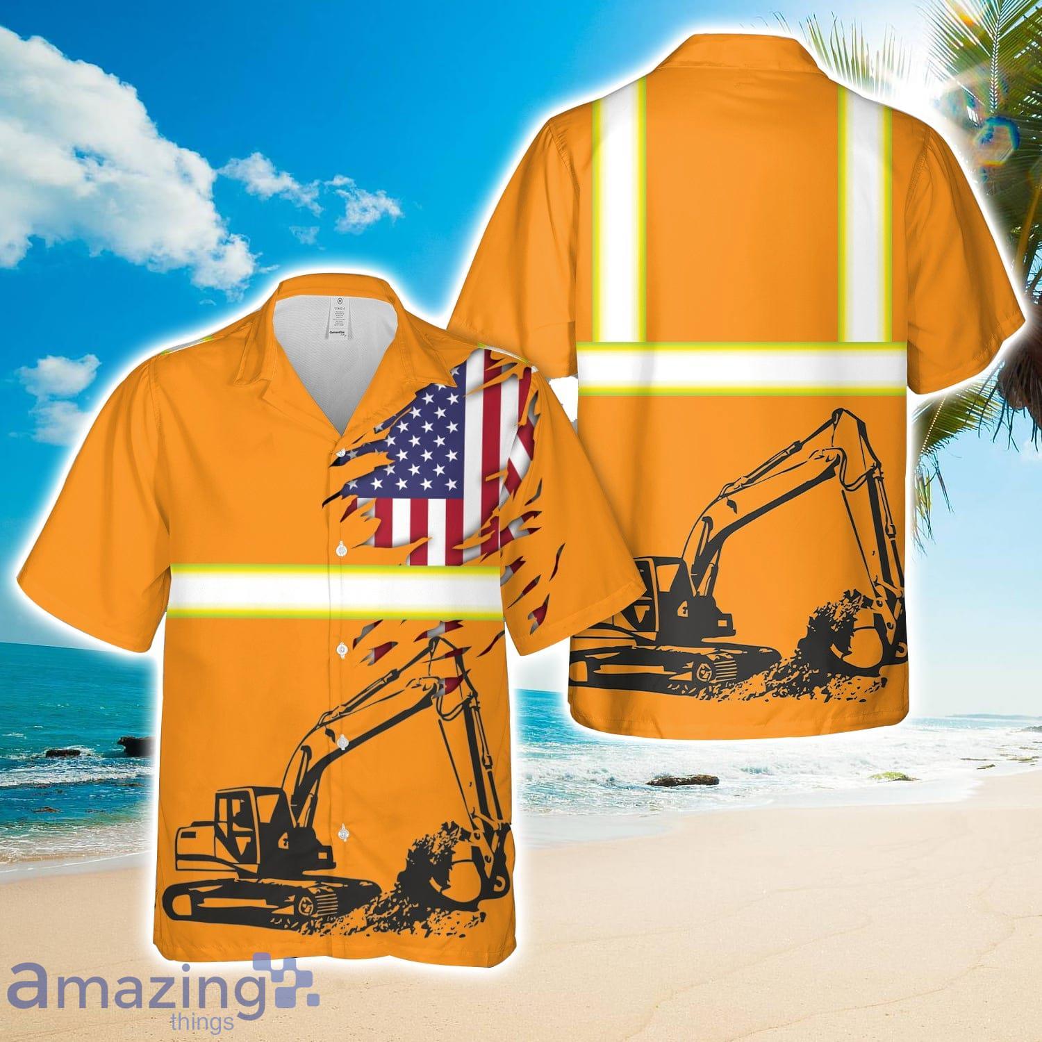 Excavator Operator Hawaiian Shirt image Excavator Operator Hawaiian Shirt Product Photo 1