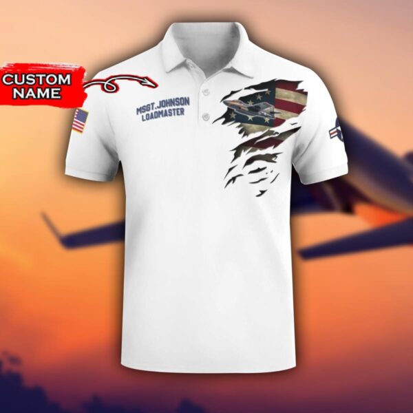 F3D Skyknight 3D Aircraft Flag White Polo Shirt For Men And Women Custom Name Product Photo 2