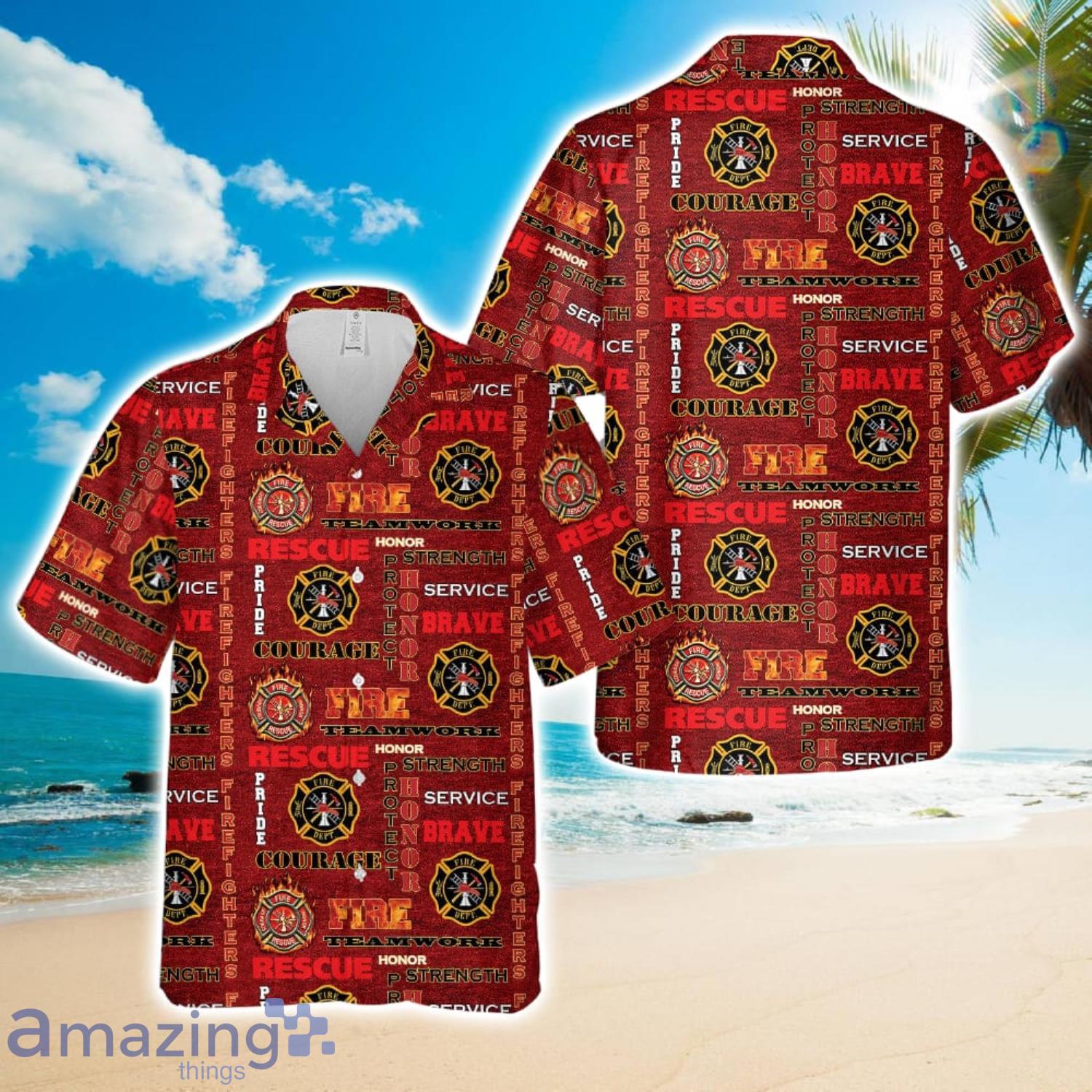 Firefighter Red Hawaiian Shirt Gift image Firefighter Red Hawaiian Shirt Gift Product Photo 1