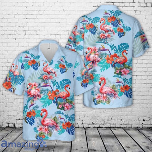 Flamingo Floral Hawaiian Shirt Product Photo 1