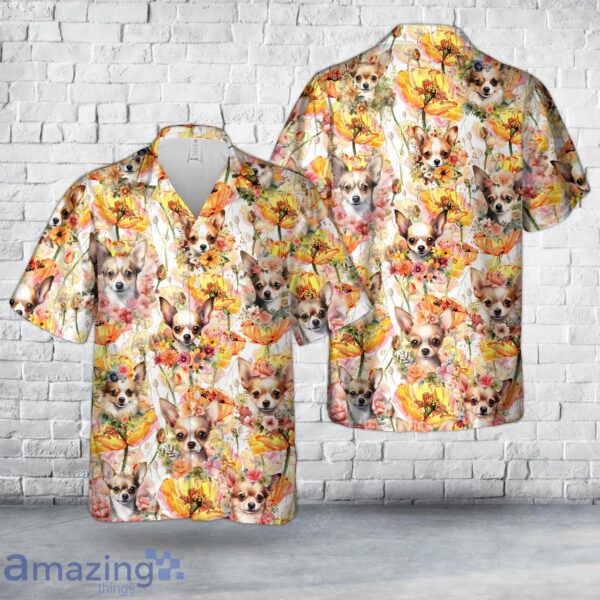 Floral Chihuahua Hawaiian Shirt Product Photo 1