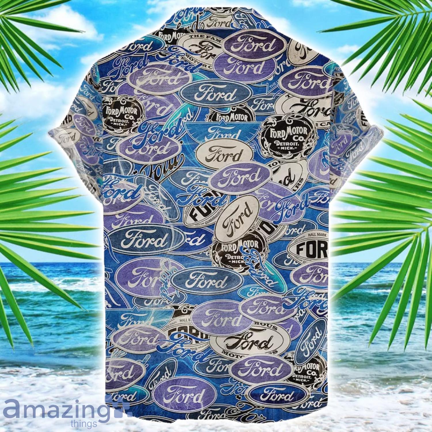 Ford 3D Printing Truck Logo Hawaiian Shirt For Men And Women image Ford 3D Printing Truck Logo Hawaiian Shirt For Men And Women Product Photo 2