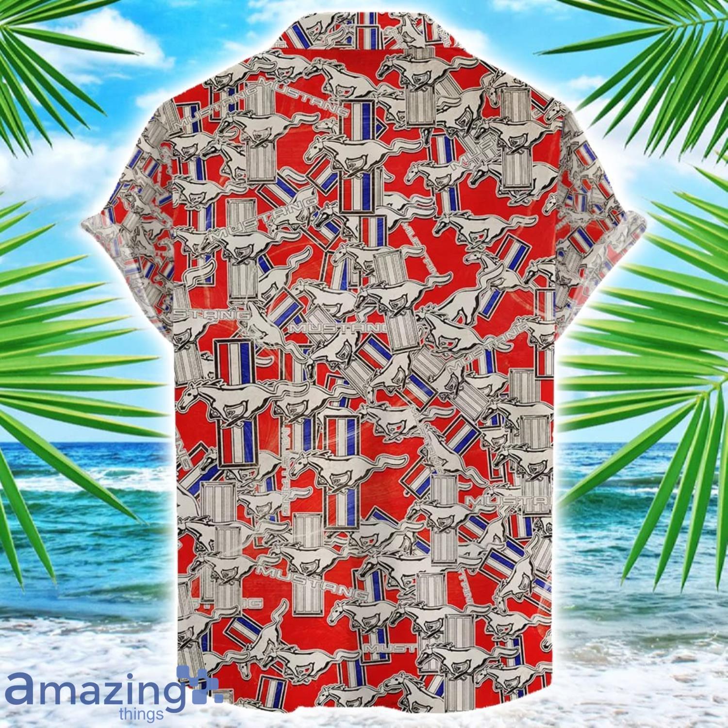 Ford Mustang Car 3D Printing Hawaiian Shirt For Men And Women image Ford Mustang Car 3D Printing Hawaiian Shirt For Men And Women Product Photo 2