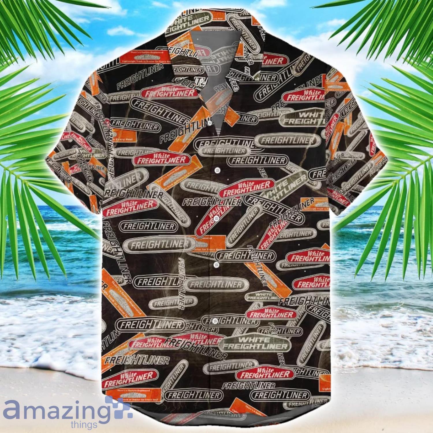 Freightliner 3D Printing Truck Logo Hawaiian Shirt For Men And Women image Freightliner 3D Printing Truck Logo Hawaiian Shirt For Men And Women Product Photo 1