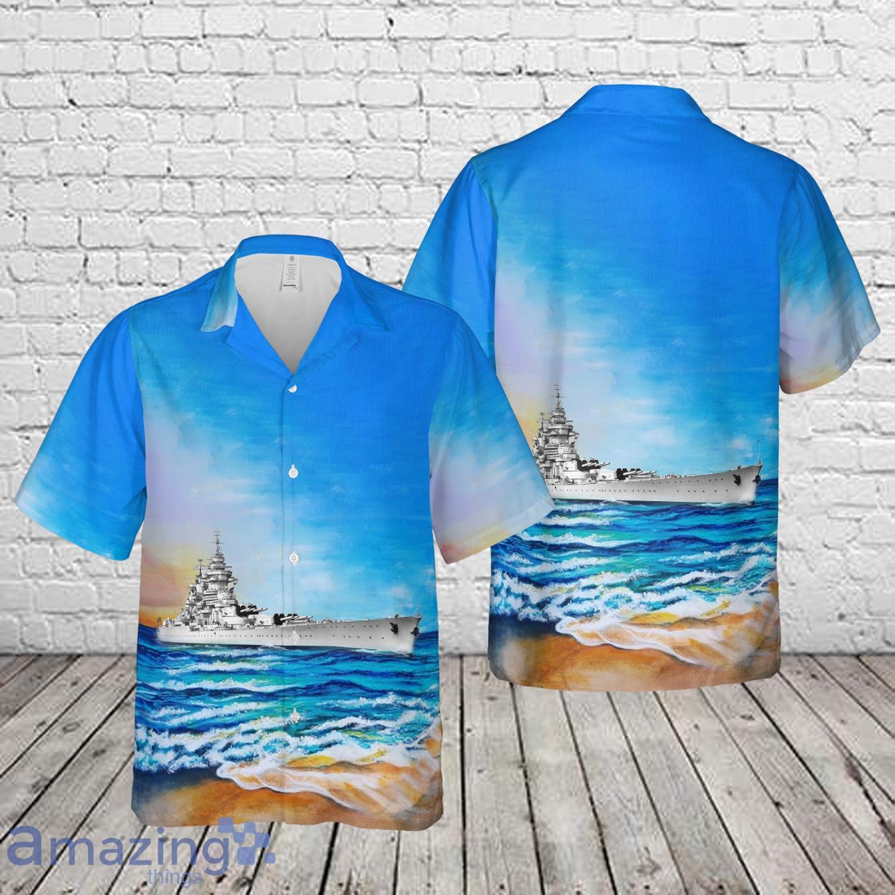 French battleship Richelieu Hawaiian Shirt image French battleship Richelieu Hawaiian Shirt Product Photo 1