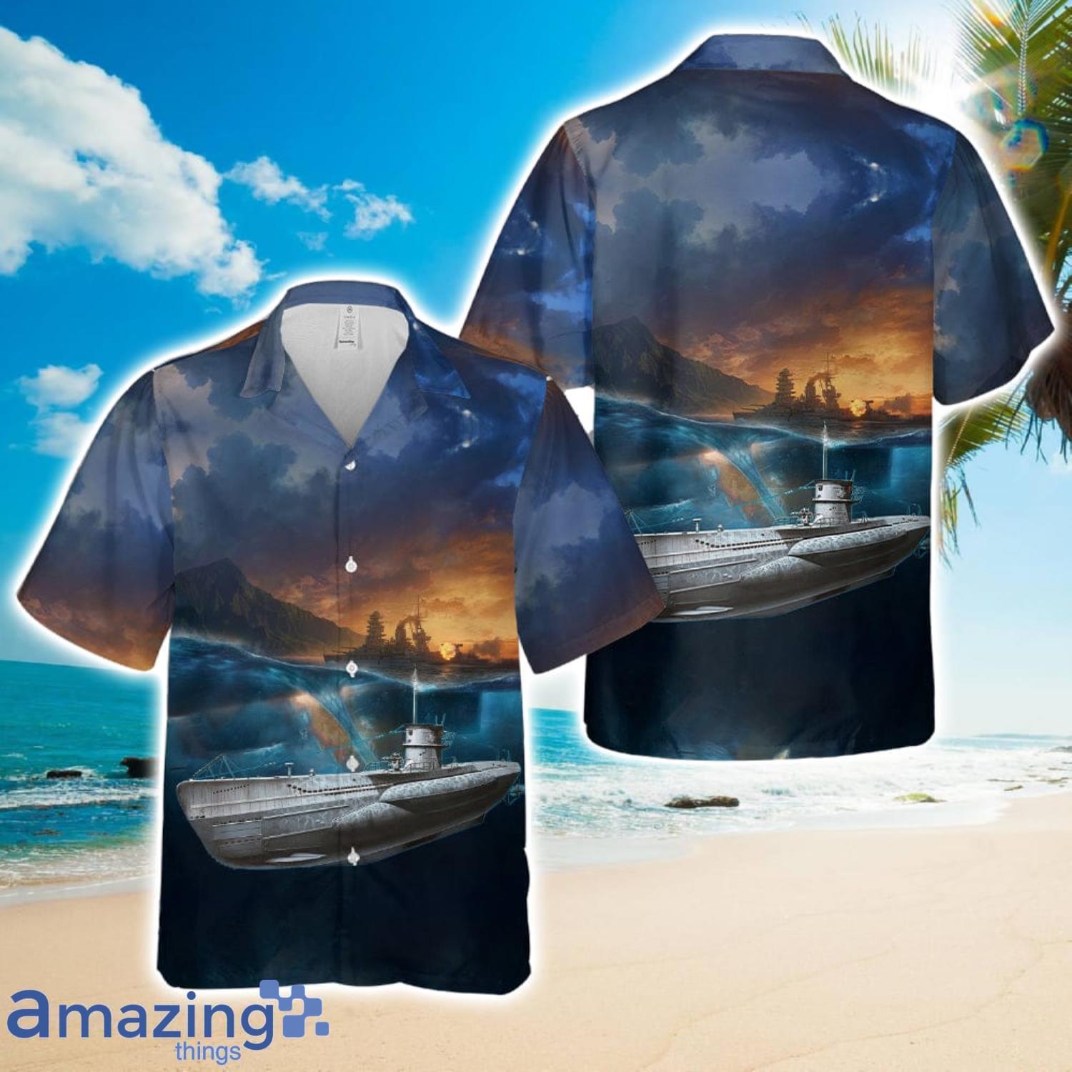 GERMAN U Boat Type VII C SUBMARINE Hawaiian Shirt image GERMAN U-Boat Type VII-C SUBMARINE Hawaiian Shirt Product Photo 1