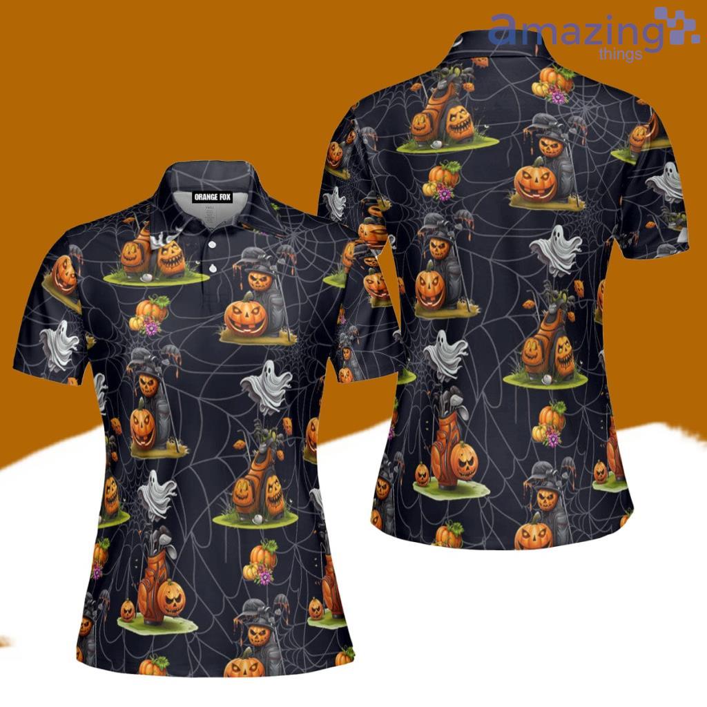 Golf Bag Pumpkin Ghost Halloween Polo Shirt For Women Best Fashion Golf image Golf Bag Pumpkin Ghost Halloween Polo Shirt For Women Best Fashion Golf Product Photo 1