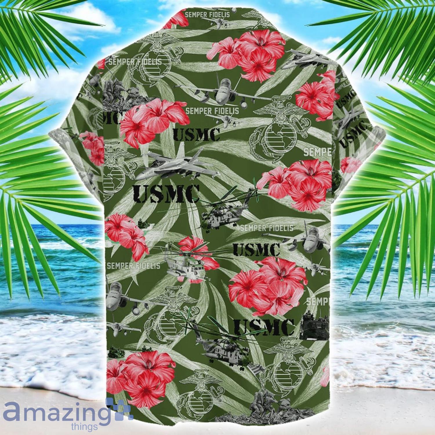 Hawaiian Shirt Military Marine 01 3D Hawaii Summer Gift image Hawaiian Shirt Military Marine 01 3D Hawaii Summer Gift Product Photo 2